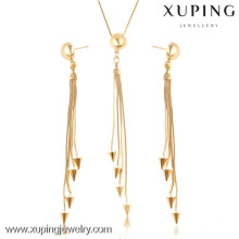 63656-Xuping New modern Jewellery 18K Gold Plated Hot Sale Copper Alloy Jewelry Set